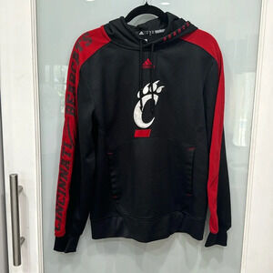 Adidas Cincinnati Bearcats Black Red Hoodie Sweater NCAA Sz Small